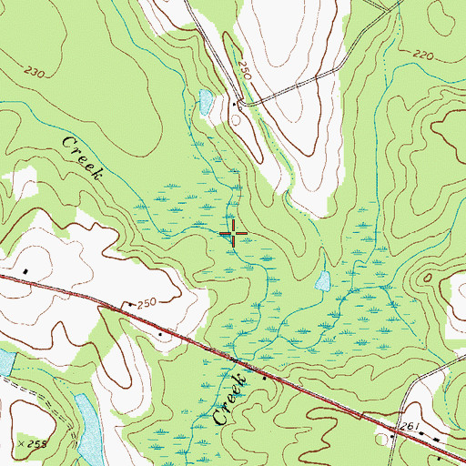 Topographic Map of Nathan Creek, GA