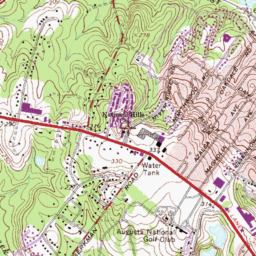Topographic Map of Nation Hills Church, GA