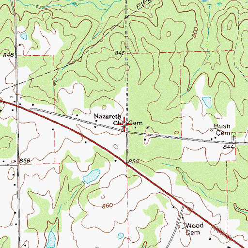 Topographic Map of Nazareth Church, GA