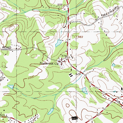 Topographic Map of Nazareth Church, GA