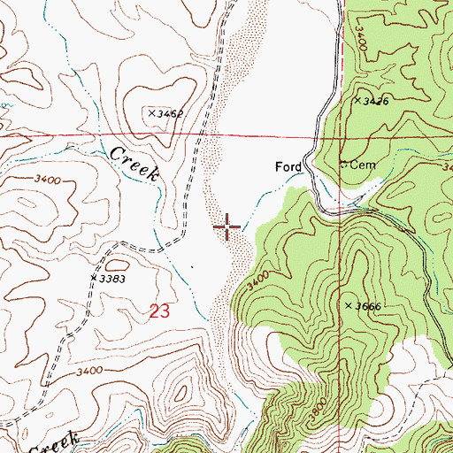 Topographic Map of Minnehaha Creek, AZ