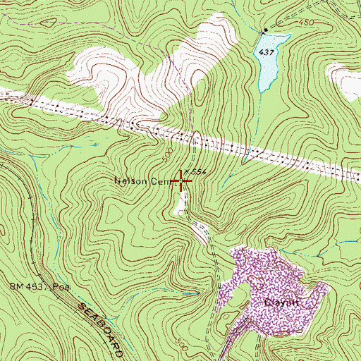 Topographic Map of Nelson Cemetery, GA