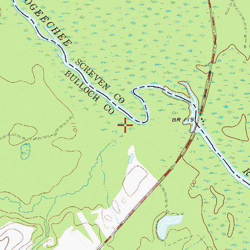 Topographic Map of Nevills Creek, GA