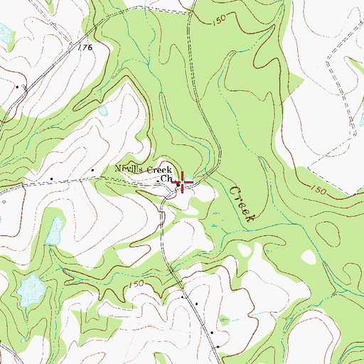 Topographic Map of Nevills Creek Church, GA