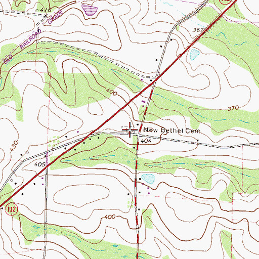 Topographic Map of New Bethel Cemetery, GA