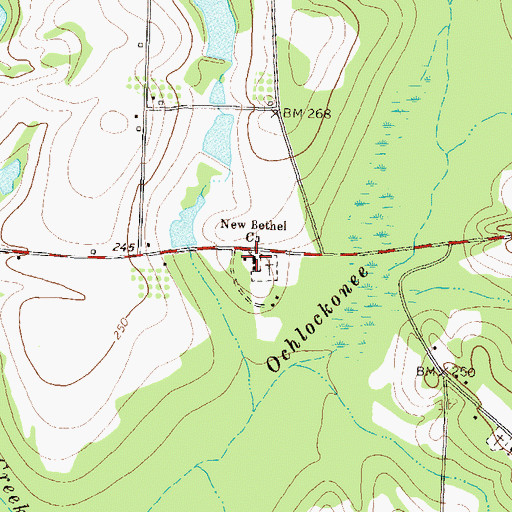 Topographic Map of New Bethel Church, GA