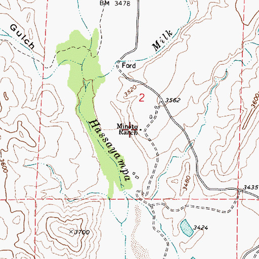 Topographic Map of Minoto Ranch, AZ