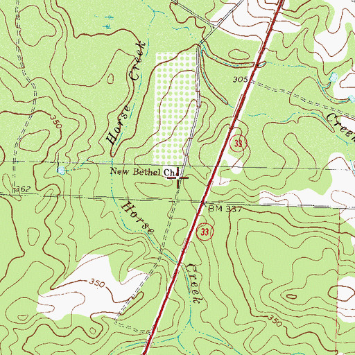 Topographic Map of New Bethel Church, GA