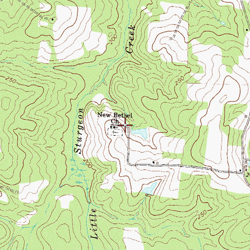 Topographic Map of New Bethel Church, GA