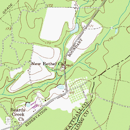 Topographic Map of New Bethel Church, GA