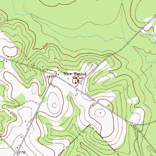 Topographic Map of New Bethel Church, GA