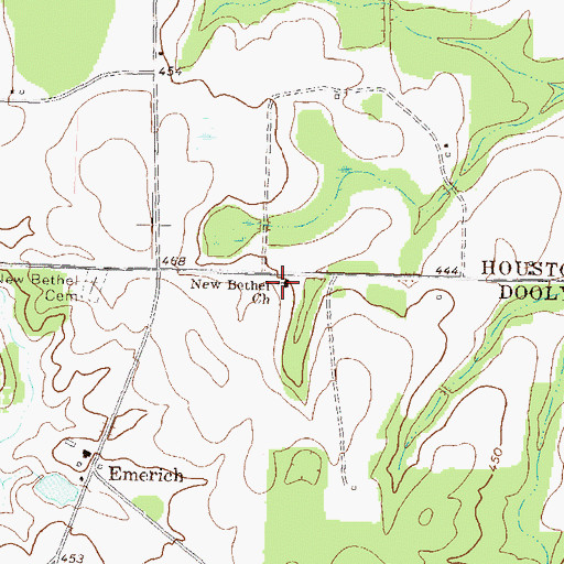 Topographic Map of New Bethel Church, GA