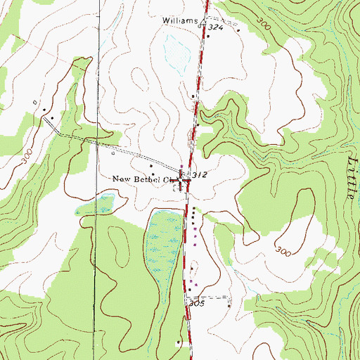 Topographic Map of New Bethel Church, GA
