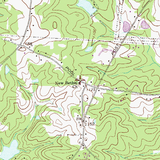 Topographic Map of New Bethel Church, GA