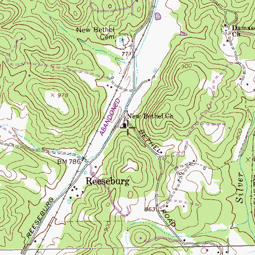 Topographic Map of New Bethel Church, GA