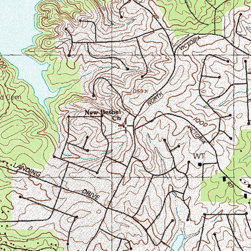 Topographic Map of New Bethel Baptist Church, GA