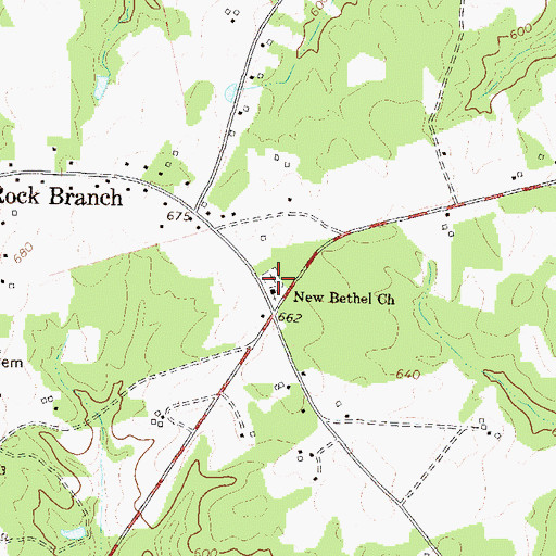 Topographic Map of New Bethel Church, GA