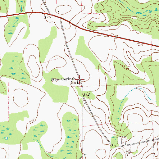 Topographic Map of New Corinth Church, GA
