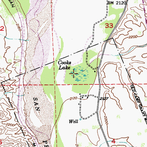 Topographic Map of Cooks Lake, AZ