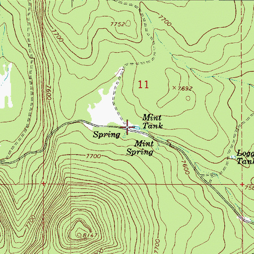 Topographic Map of Mint Tank, AZ