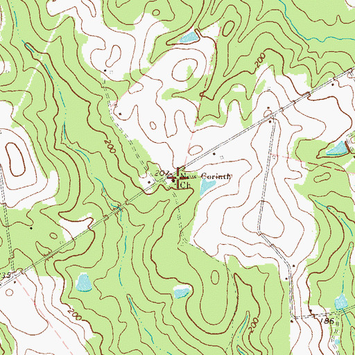 Topographic Map of New Corinth Church, GA