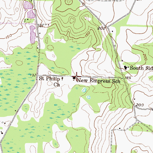 Topographic Map of New Empress School, GA