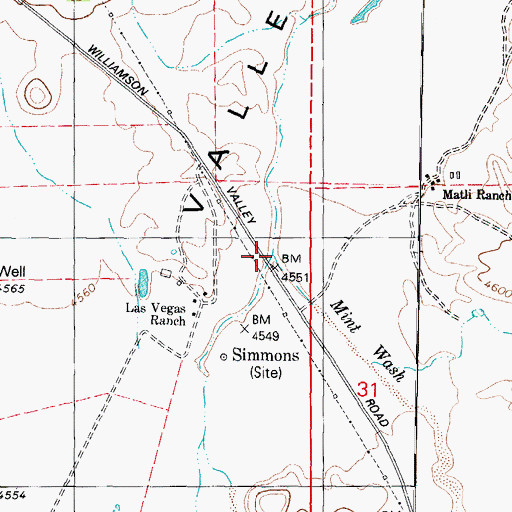 Topographic Map of Mint Wash, AZ