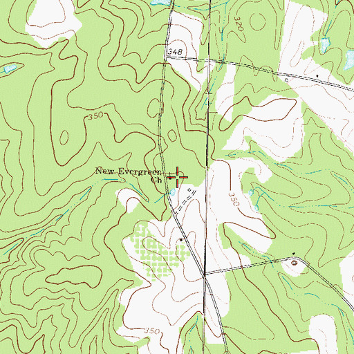 Topographic Map of New Evergreen Church, GA