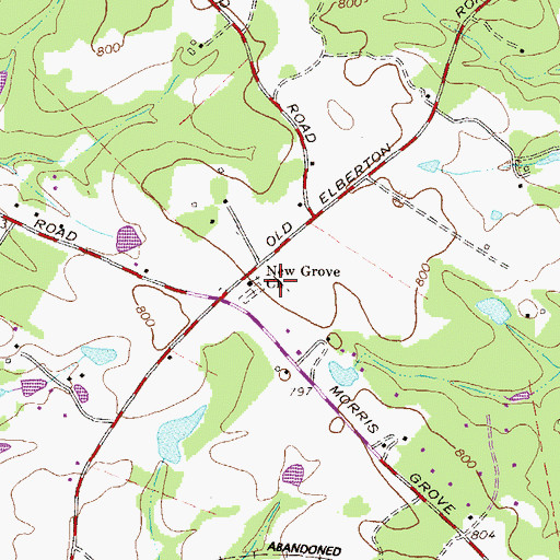 Topographic Map of New Grove Church, GA