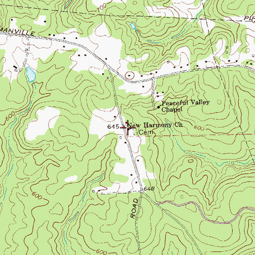 Topographic Map of New Harmony Church, GA