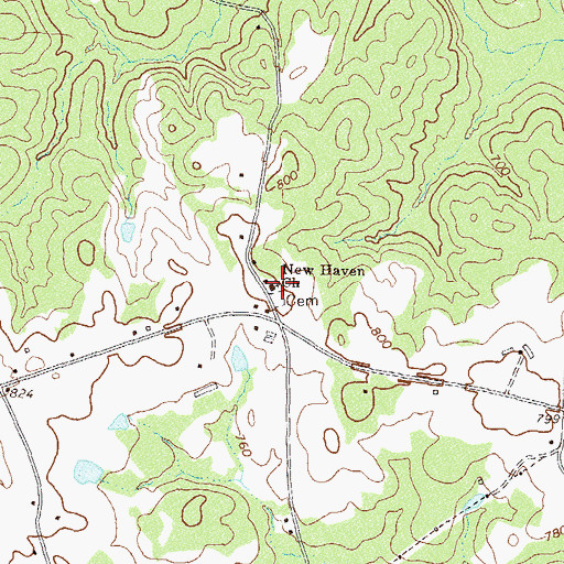 Topographic Map of New Haven Church, GA