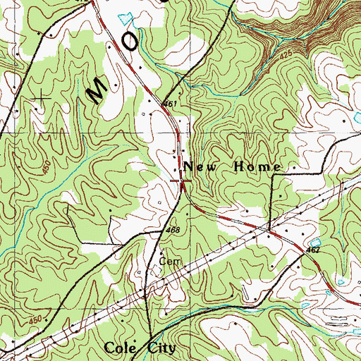 Topographic Map of New Home, GA