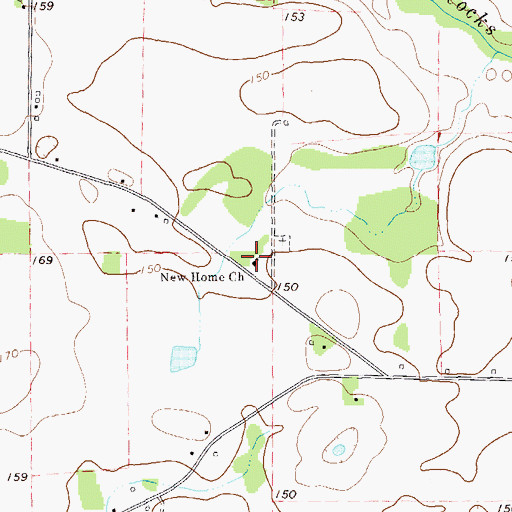 Topographic Map of New Home Church, GA