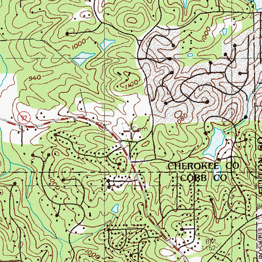 Topographic Map of New Home Church, GA