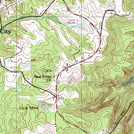 Topographic Map of New Home Church, GA