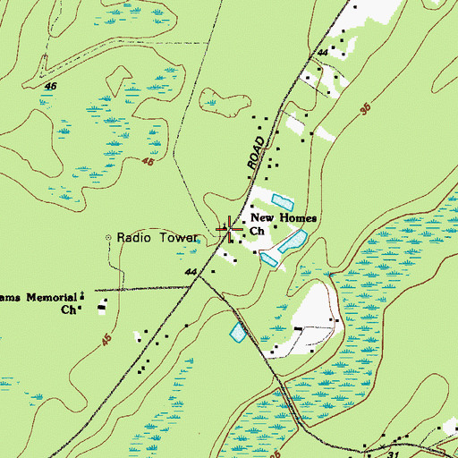 Topographic Map of New Homes Church, GA