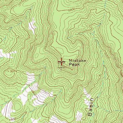 Topographic Map of Mistake Peak, AZ