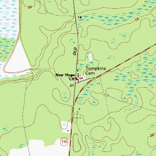 Topographic Map of New Hope Church, GA