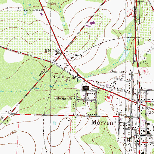 Topographic Map of New Hope Church, GA