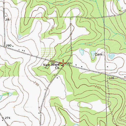 Topographic Map of New Hope Church, GA