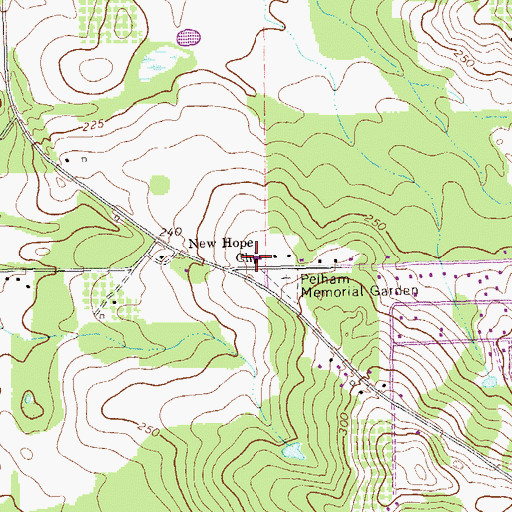 Topographic Map of New Hope Church, GA