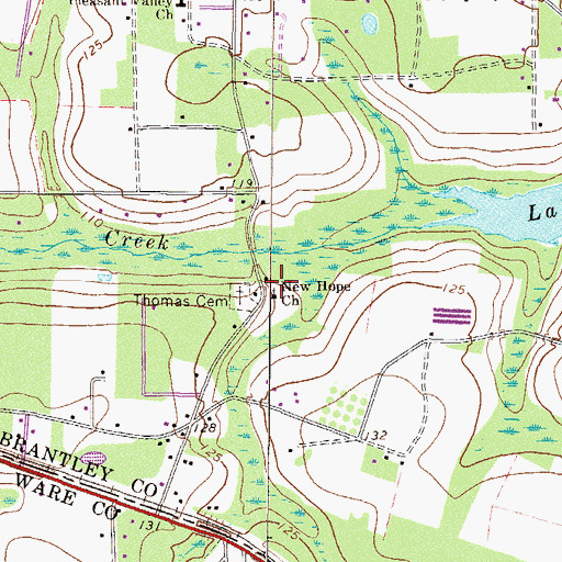 Topographic Map of New Hope Church, GA
