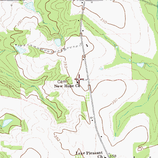 Topographic Map of New Hope Church, GA
