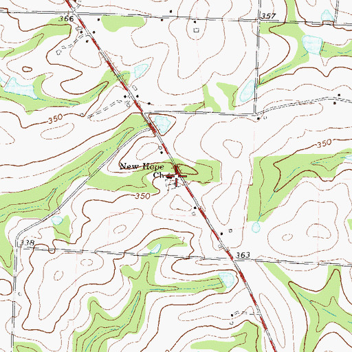 Topographic Map of New Hope Church, GA