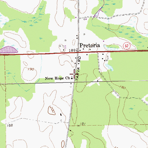 Topographic Map of New Hope Church, GA
