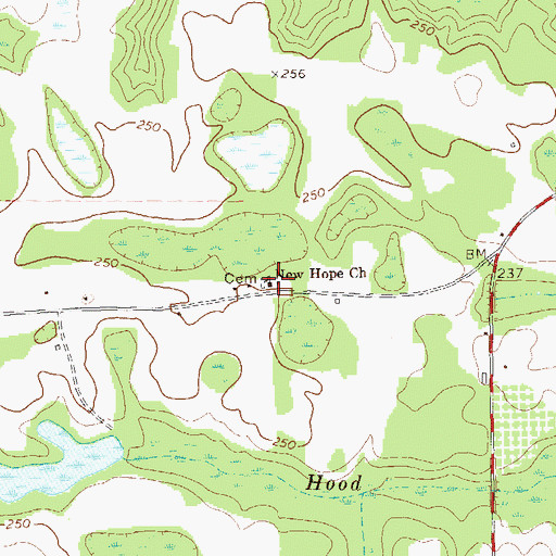 Topographic Map of New Hope Church, GA