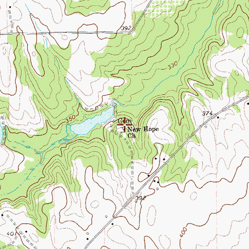 Topographic Map of New Hope Church, GA