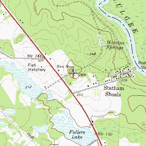 Topographic Map of New Hope Church, GA