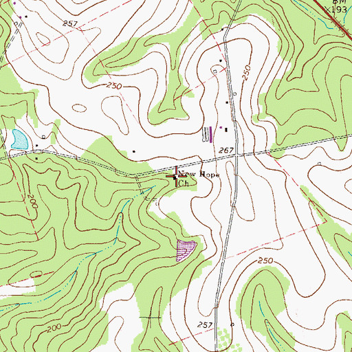Topographic Map of New Hope Church, GA