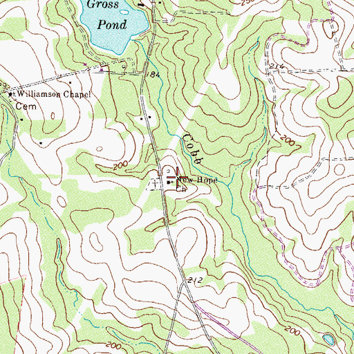 Topographic Map of New Hope Church, GA